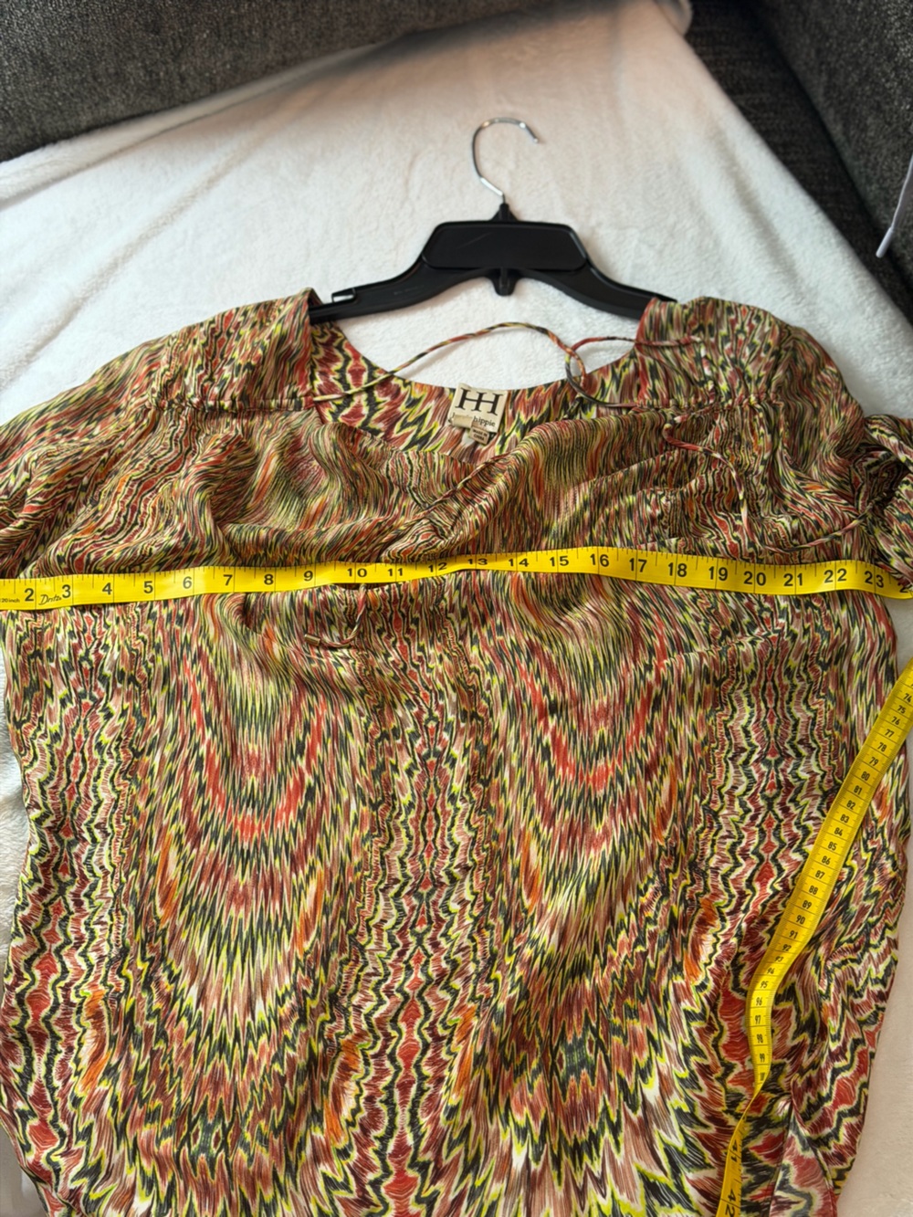 Haute Hippie Multicolor Zigzag Blouse with Tie Neck2035 - Picture 4 of 4